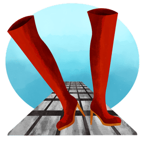 Knee high boots vector