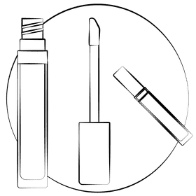 Lip gloss black and white clipart