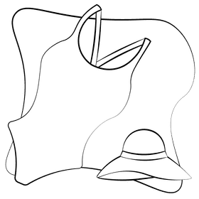 Bathing suit black and white clipart