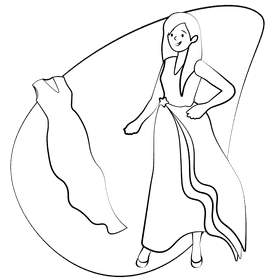 Model black and white clipart