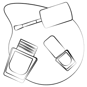 Nail polish black and white clipart