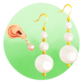 Pearl earrings vector