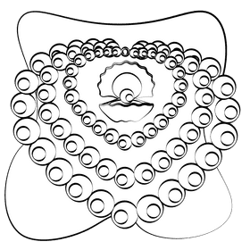 Pearl necklace black and white clipart
