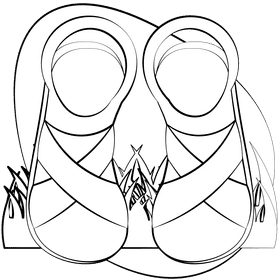 Sandals black and white clipart