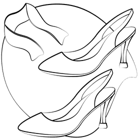 Sling back black and white clipart