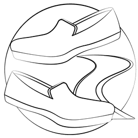 Slip on black and white clipart