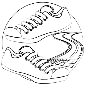 Sneakers black and white clipart