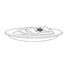 Grilled cheese sandwich black and white clipart