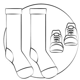 Socks black and white clipart