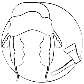 Trapper hat black and white clipart
