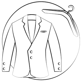 Tuxedo coat black and white clipart
