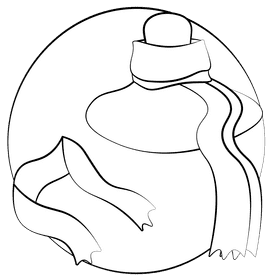 Winter scarf black and white clipart