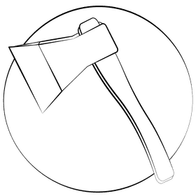 Axe black and white clipart