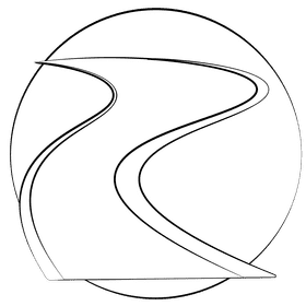 Dirt track black and white clipart