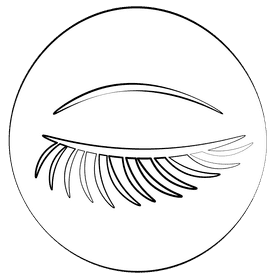 Eyelashes black and white clipart