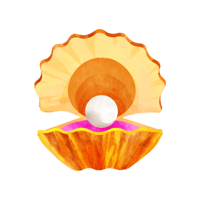 Pearl in shell clipart