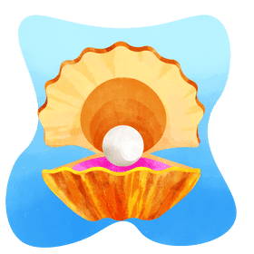 Pearl in shell vector