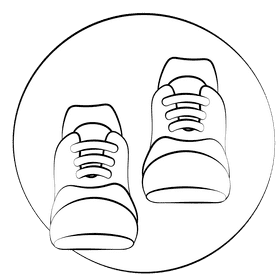 Sports shoes black and white clipart