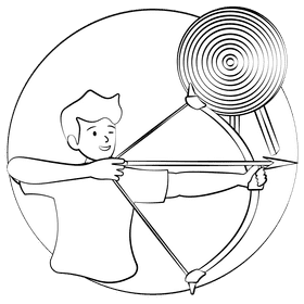 Archery black and white clipart