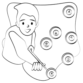 Billiards black and white clipart