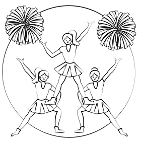 Cheerleading black and white clipart