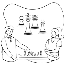 Chess black and white clipart