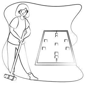Croquet black and white clipart