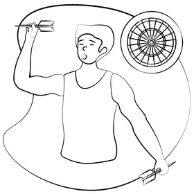 Dart black and white clipart