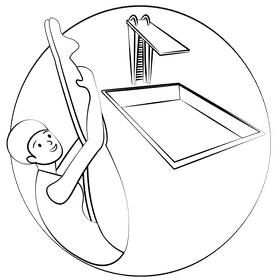 Diving black and white clipart