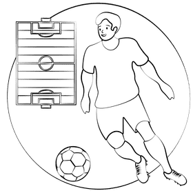 Football black and white clipart