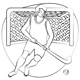 Hockey black and white clipart
