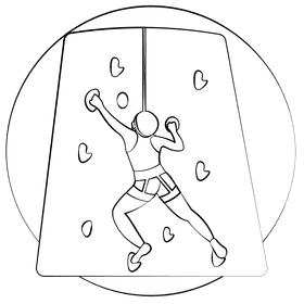 Rock climbing black and white clipart