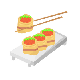 Keto bacon sushi clipart