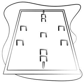 Croquet field black and white clipart