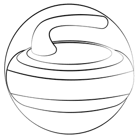 Curling stone black and white clipart