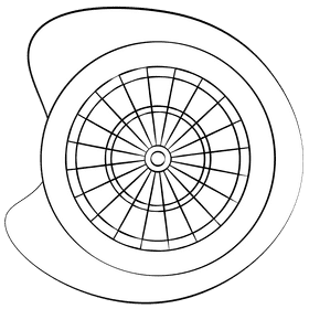 Dart board black and white clipart