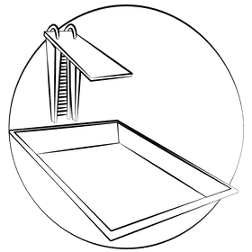 Diving board black and white clipart