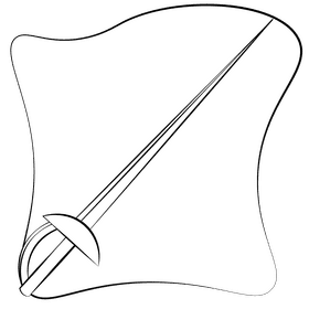 Fencing blade black and white clipart
