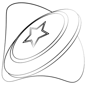 Frisbee disk black and white clipart