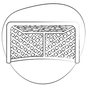 Hockey goal black and white clipart
