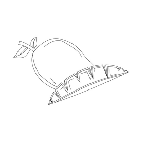 Mango keto diet black and white clipart