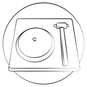 Trip gong black and white clipart
