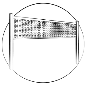 Volleyball net black and white clipart