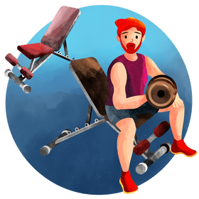 Adjustable workout bench vector