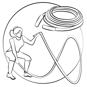 Battle rope black and white clipart