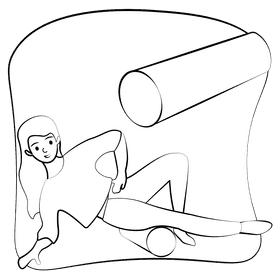 Cork massage roller black and white clipart