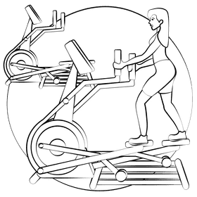 Elliptical black and white clipart
