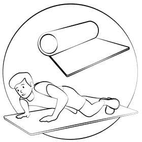 Fitness mat black and white clipart