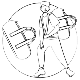 Gym bag black and white clipart