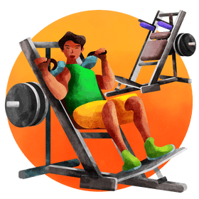 Hack squat machine vector